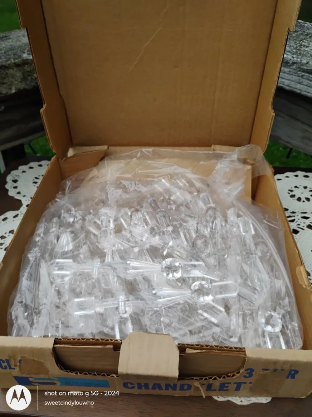 NEW unused Chandelette waterfall chandelier Snyder screw into lite socket 1950s